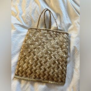 Woven Tan Tote Bag